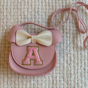 Pink and Cream Kids Bow Bag